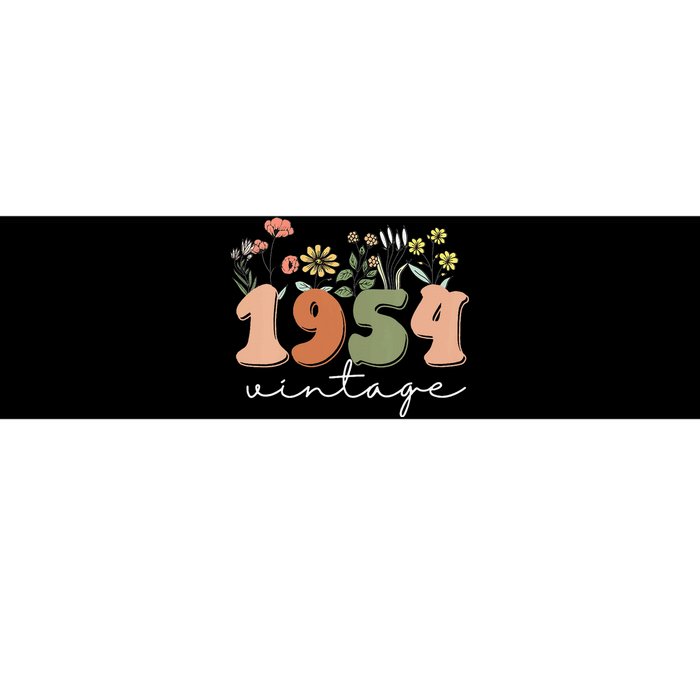 Vintage 1954 70th Birthday Wildflower Bumper Sticker