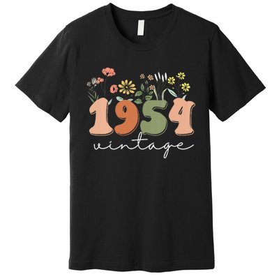 Vintage 1954 70th Birthday Wildflower Premium T-Shirt