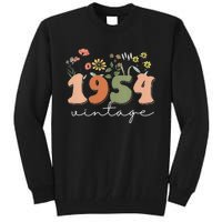 Vintage 1954 70th Birthday Wildflower Tall Sweatshirt