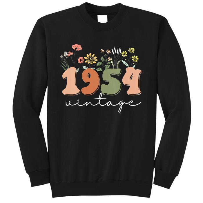 Vintage 1954 70th Birthday Wildflower Tall Sweatshirt