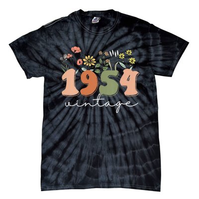 Vintage 1954 70th Birthday Wildflower Tie-Dye T-Shirt