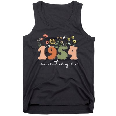 Vintage 1954 70th Birthday Wildflower Tank Top