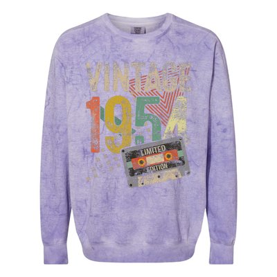 Vintage 1954 70th Birthday Gifts 70 Year Old Colorblast Crewneck Sweatshirt