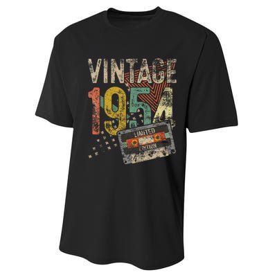 Vintage 1954 70th Birthday Gifts 70 Year Old Performance Sprint T-Shirt