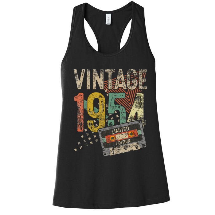 Vintage 1954 70th Birthday Gifts 70 Year Old Women's Racerback Tank