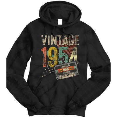 Vintage 1954 70th Birthday Gifts 70 Year Old Tie Dye Hoodie