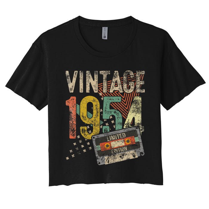 Vintage 1954 70th Birthday Gifts 70 Year Old Women's Crop Top Tee