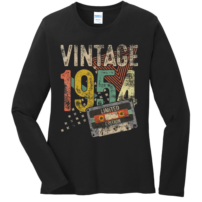 Vintage 1954 70th Birthday Gifts 70 Year Old Ladies Long Sleeve Shirt