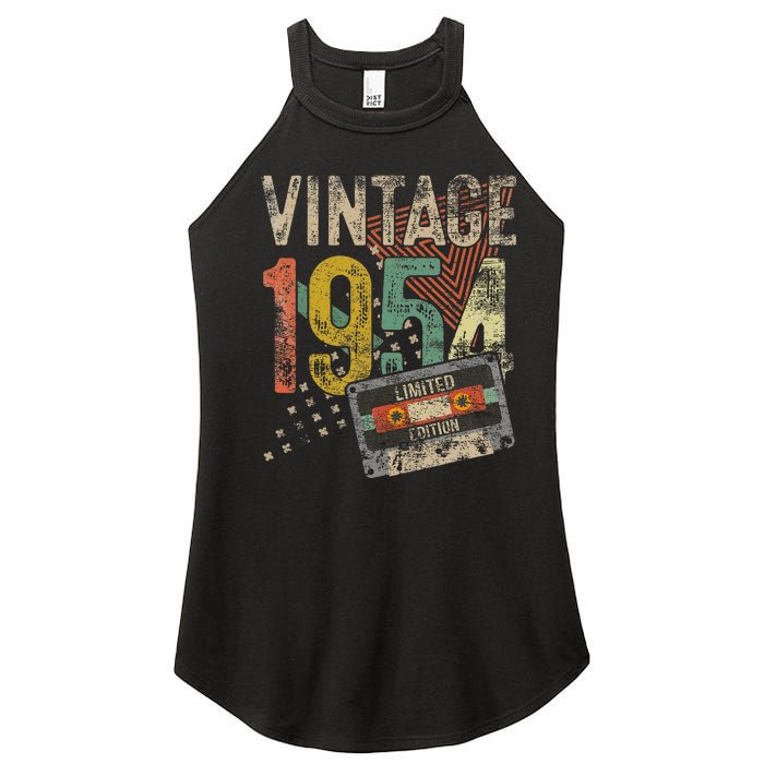 Vintage 1954 70th Birthday Gifts 70 Year Old Women's Perfect Tri Rocker Tank