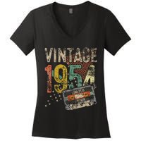 Vintage 1954 70th Birthday Gifts 70 Year Old Women's V-Neck T-Shirt