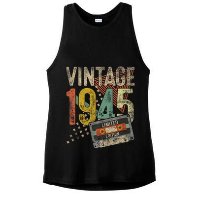 Vintage 1945 80th Birthday 80 Year Old Ladies PosiCharge Tri-Blend Wicking Tank