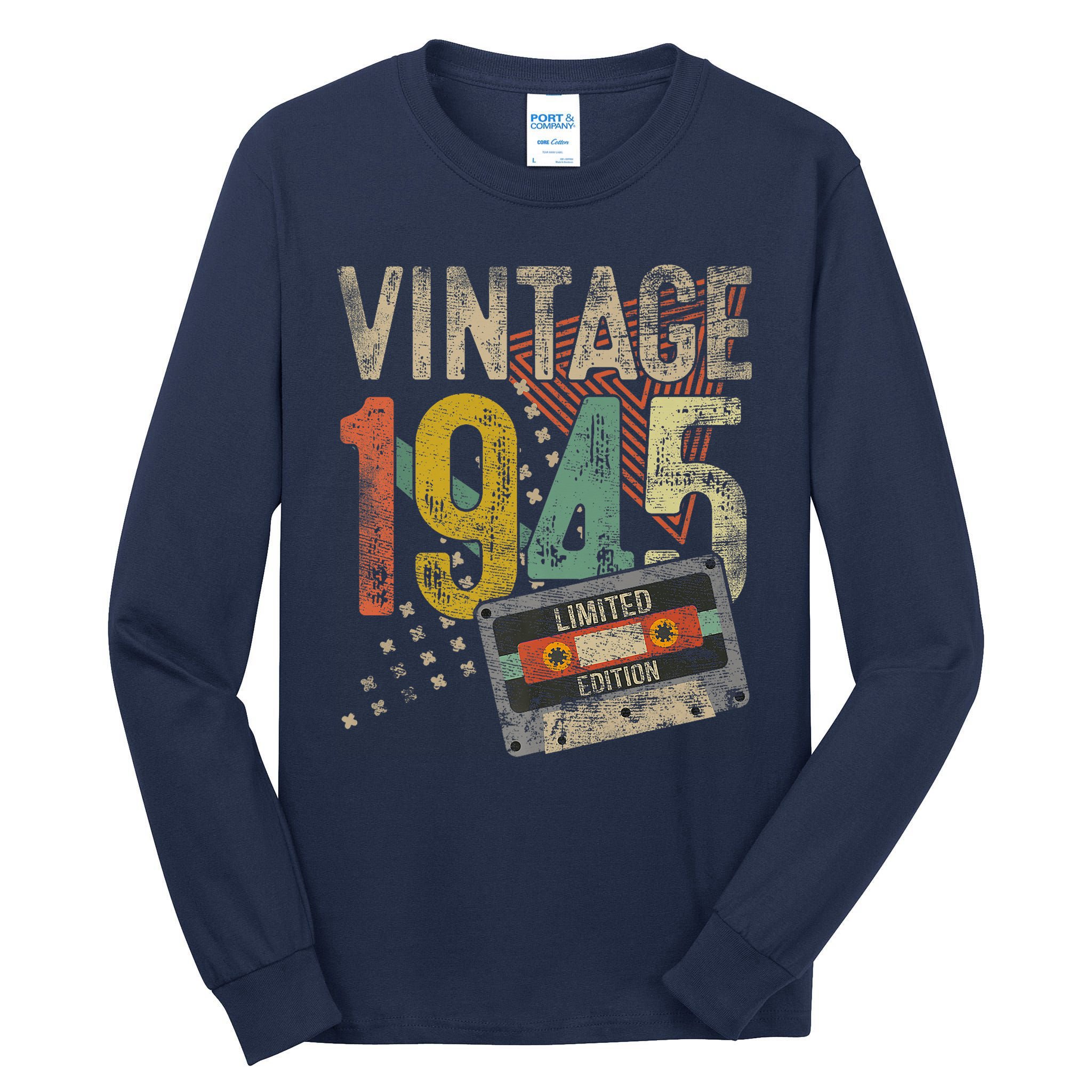 Vintage 1945 80th Birthday 80 Year Old Tall Long Sleeve T-Shirt
