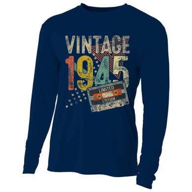 Vintage 1945 80th Birthday 80 Year Old Cooling Performance Long Sleeve Crew