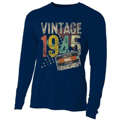 Vintage 1945 80th Birthday 80 Year Old Cooling Performance Long Sleeve Crew