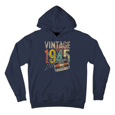 Vintage 1945 80th Birthday 80 Year Old Tall Hoodie