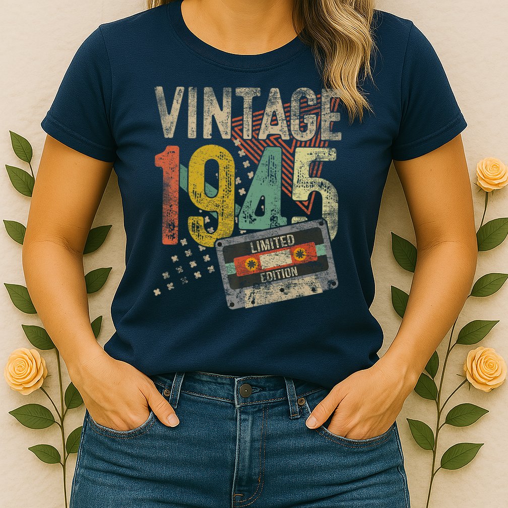 Vintage 1945 80th Birthday 80 Year Old Womens T-Shirt