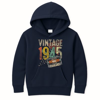 Vintage 1945 80th Birthday 80 Year Old Kids Hoodie