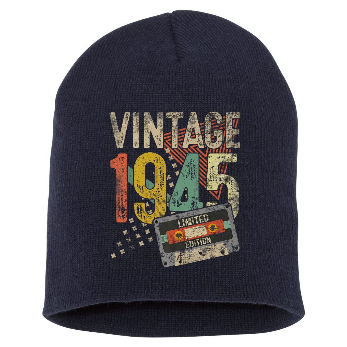 Vintage 1945 80th Birthday 80 Year Old Short Acrylic Beanie