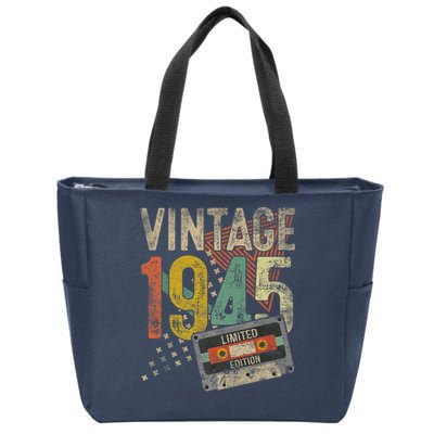 Vintage 1945 80th Birthday 80 Year Old Zip Tote Bag