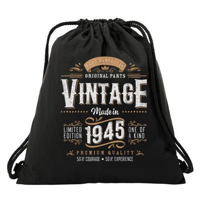 Vintage 1945 80th Birthday 80 Year Old Drawstring Bag