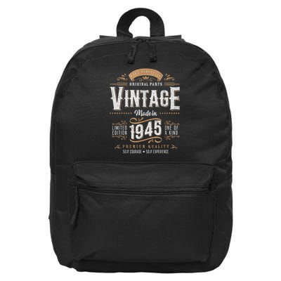 Vintage 1945 80th Birthday 80 Year Old 16 in Basic Backpack