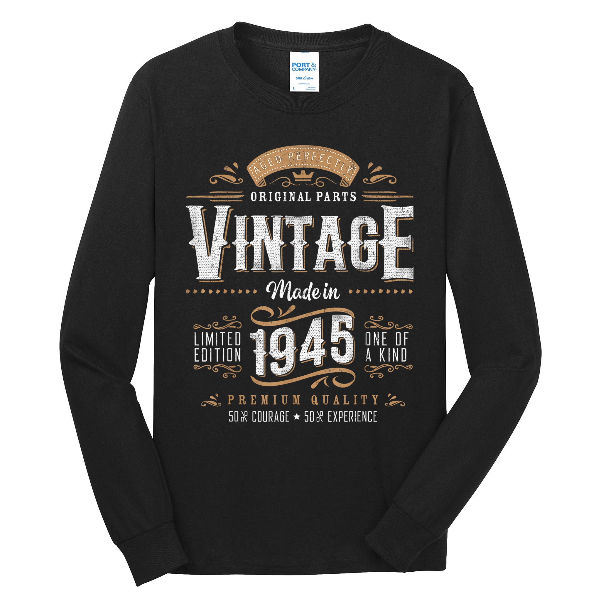 Vintage 1945 80th Birthday 80 Year Old Tall Long Sleeve T-Shirt