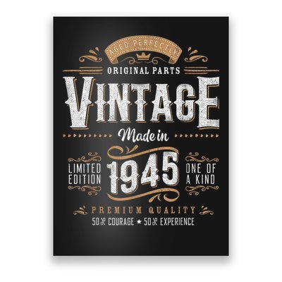 Vintage 1945 80th Birthday 80 Year Old Poster