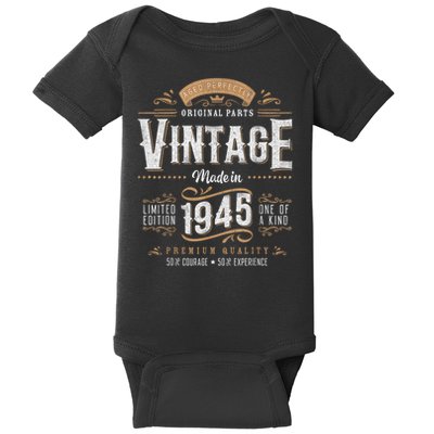 Vintage 1945 80th Birthday 80 Year Old Baby Bodysuit