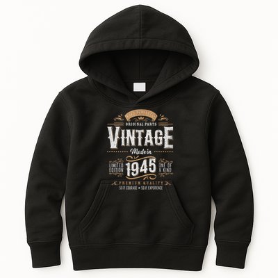 Vintage 1945 80th Birthday 80 Year Old Kids Hoodie