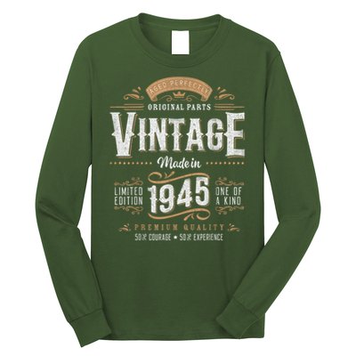 Vintage 1945 80th Birthday 80 Year Old Long Sleeve Shirt