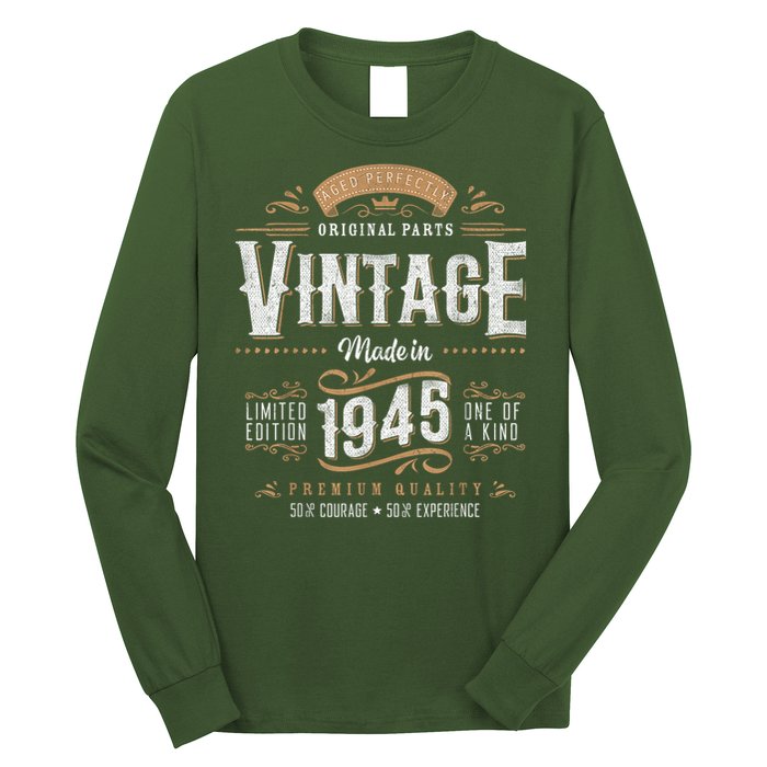 Vintage 1945 80th Birthday 80 Year Old Long Sleeve Shirt