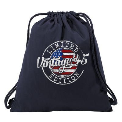 Vintage 1945 80th Birthday 80 Year Old Drawstring Bag