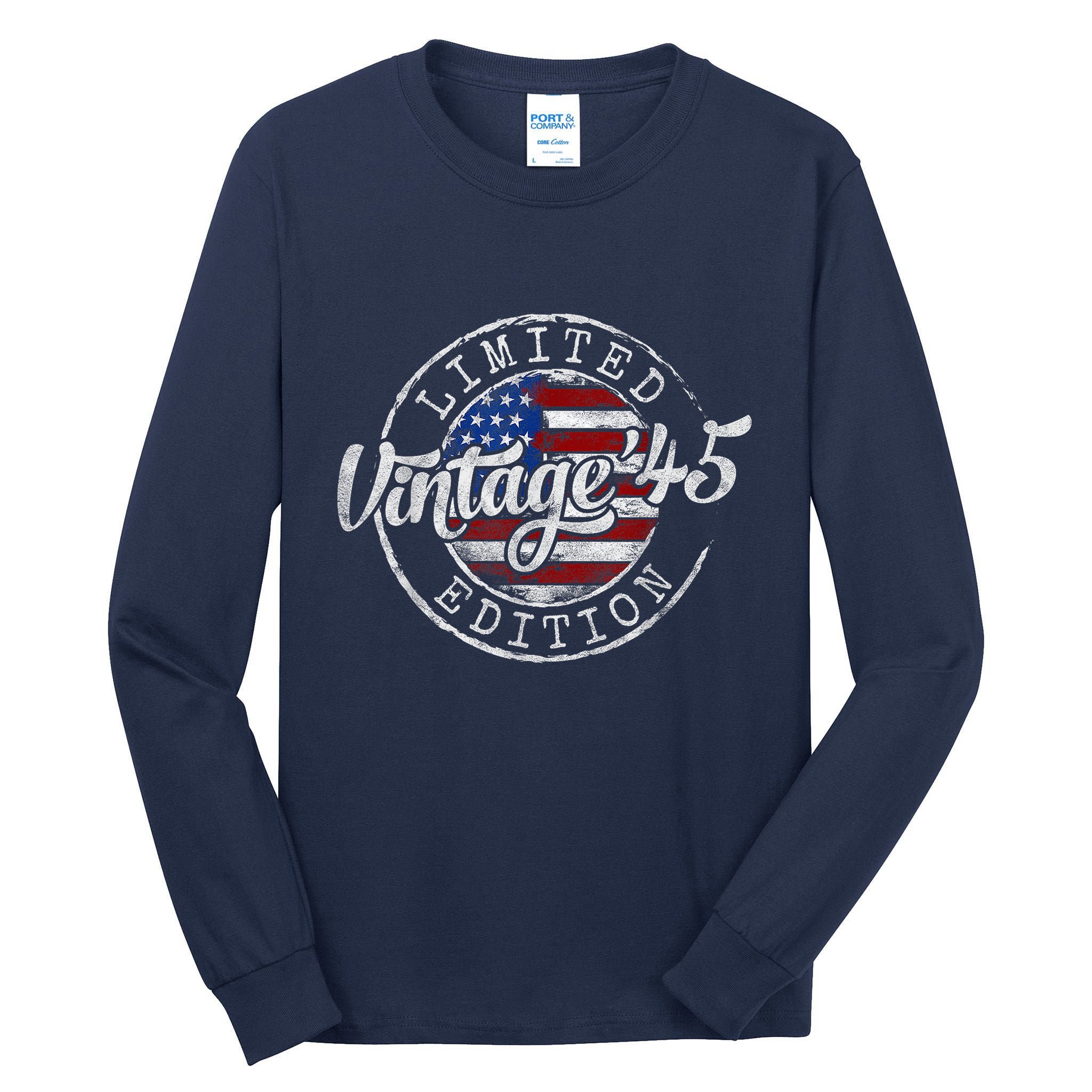 Vintage 1945 80th Birthday 80 Year Old Tall Long Sleeve T-Shirt