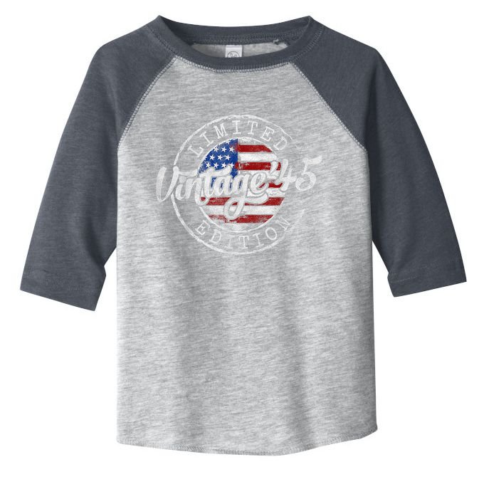 Vintage 1945 80th Birthday 80 Year Old Toddler Fine Jersey T-Shirt