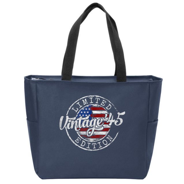 Vintage 1945 80th Birthday 80 Year Old Zip Tote Bag