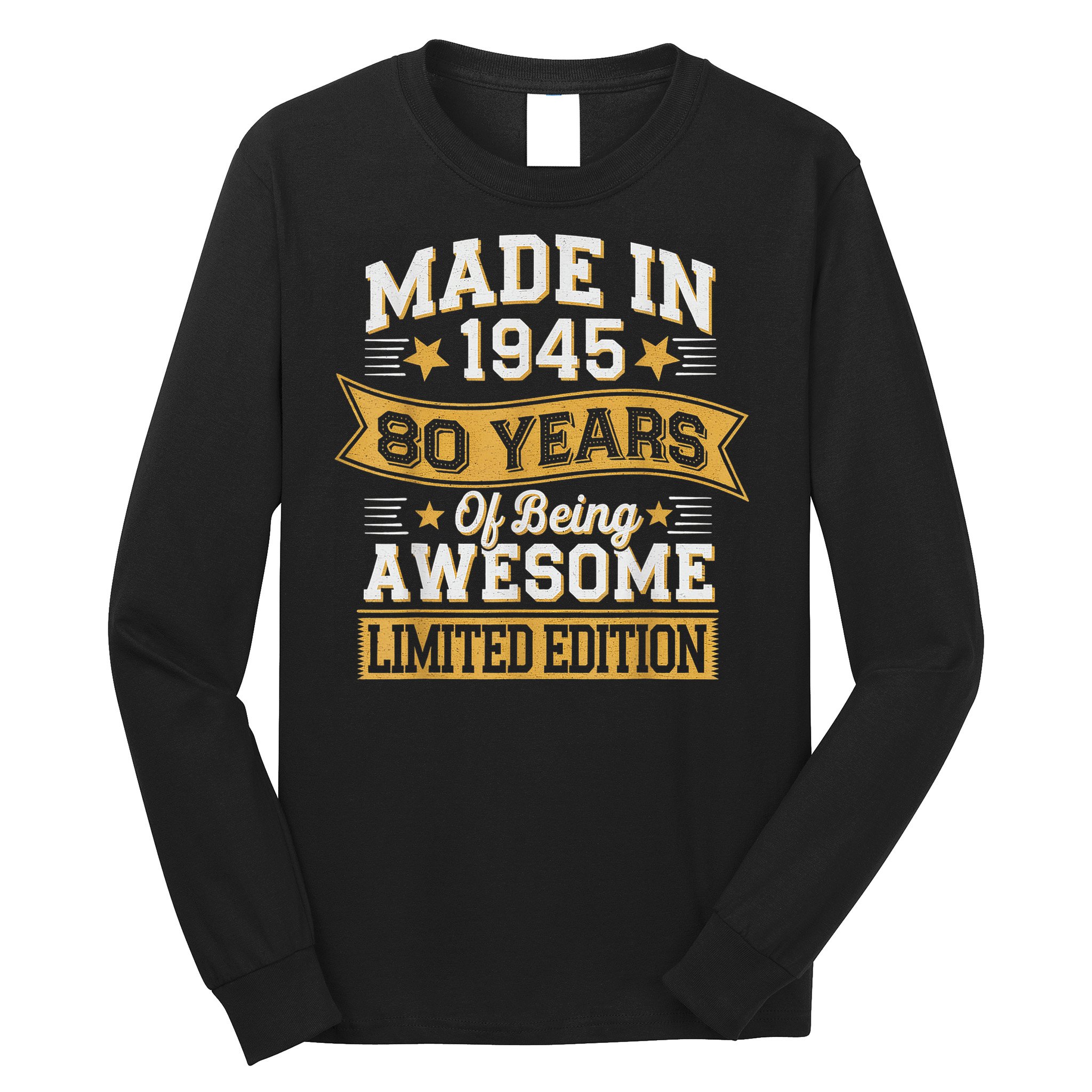 Vintage 1945 80th Birthday 80 Year Old Long Sleeve Shirt