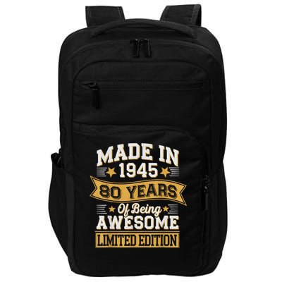 Vintage 1945 80th Birthday 80 Year Old Impact Tech Backpack