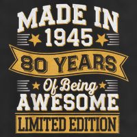 Vintage 1945 80th Birthday 80 Year Old Beanie