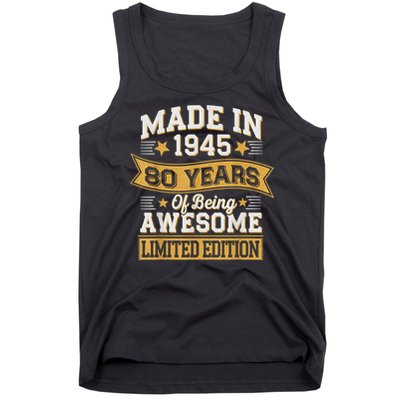 Vintage 1945 80th Birthday 80 Year Old Tank Top
