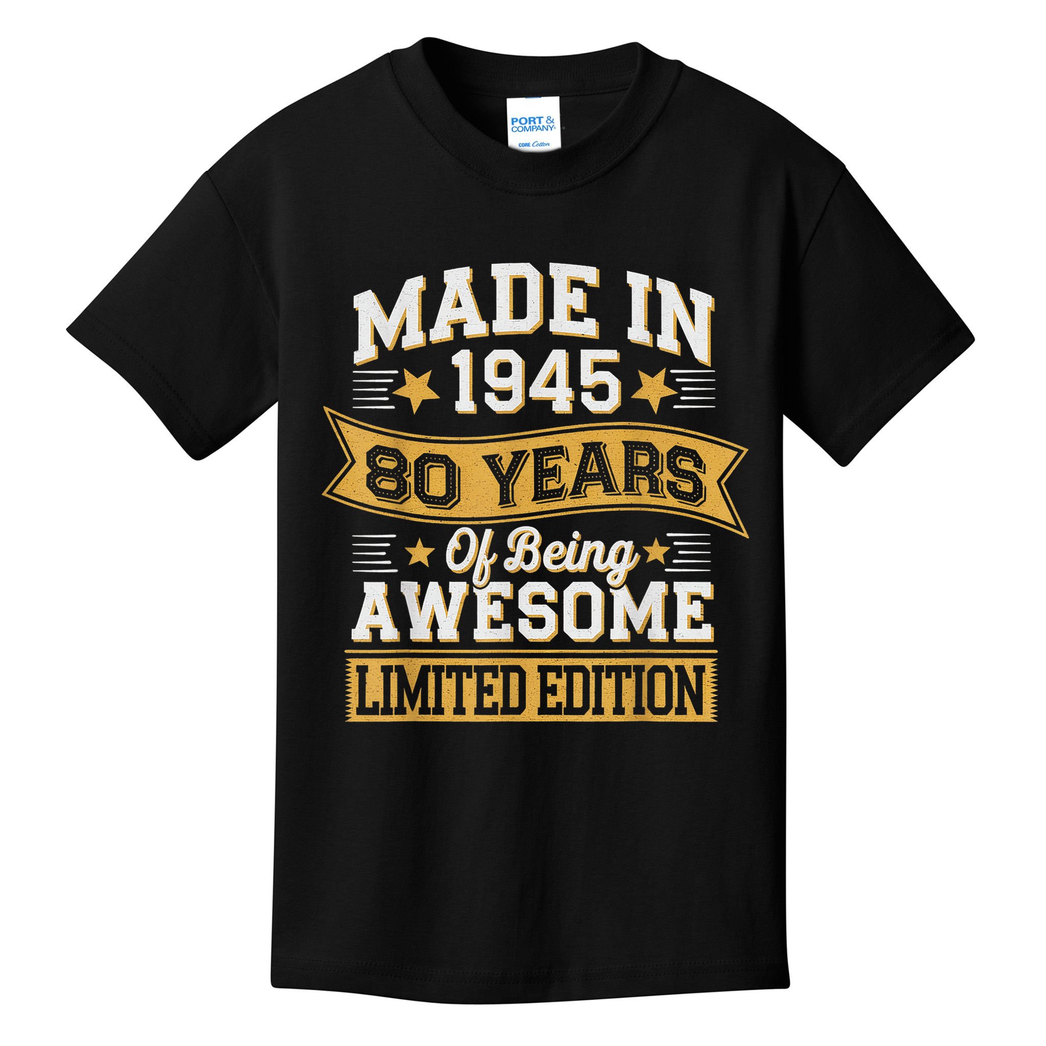 Vintage 1945 80th Birthday 80 Year Old Kids T-Shirt