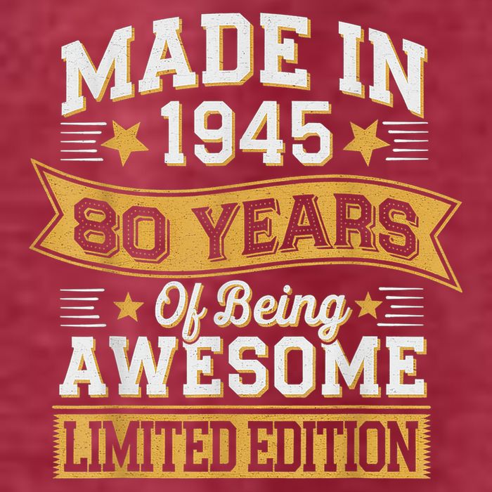 Vintage 1945 80th Birthday 80 Year Old Womens T-Shirt