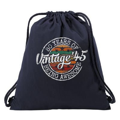 Vintage 1945 80th Birthday 80 Year Old Drawstring Bag