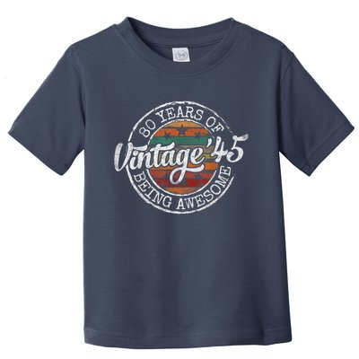 Vintage 1945 80th Birthday 80 Year Old Toddler T-Shirt