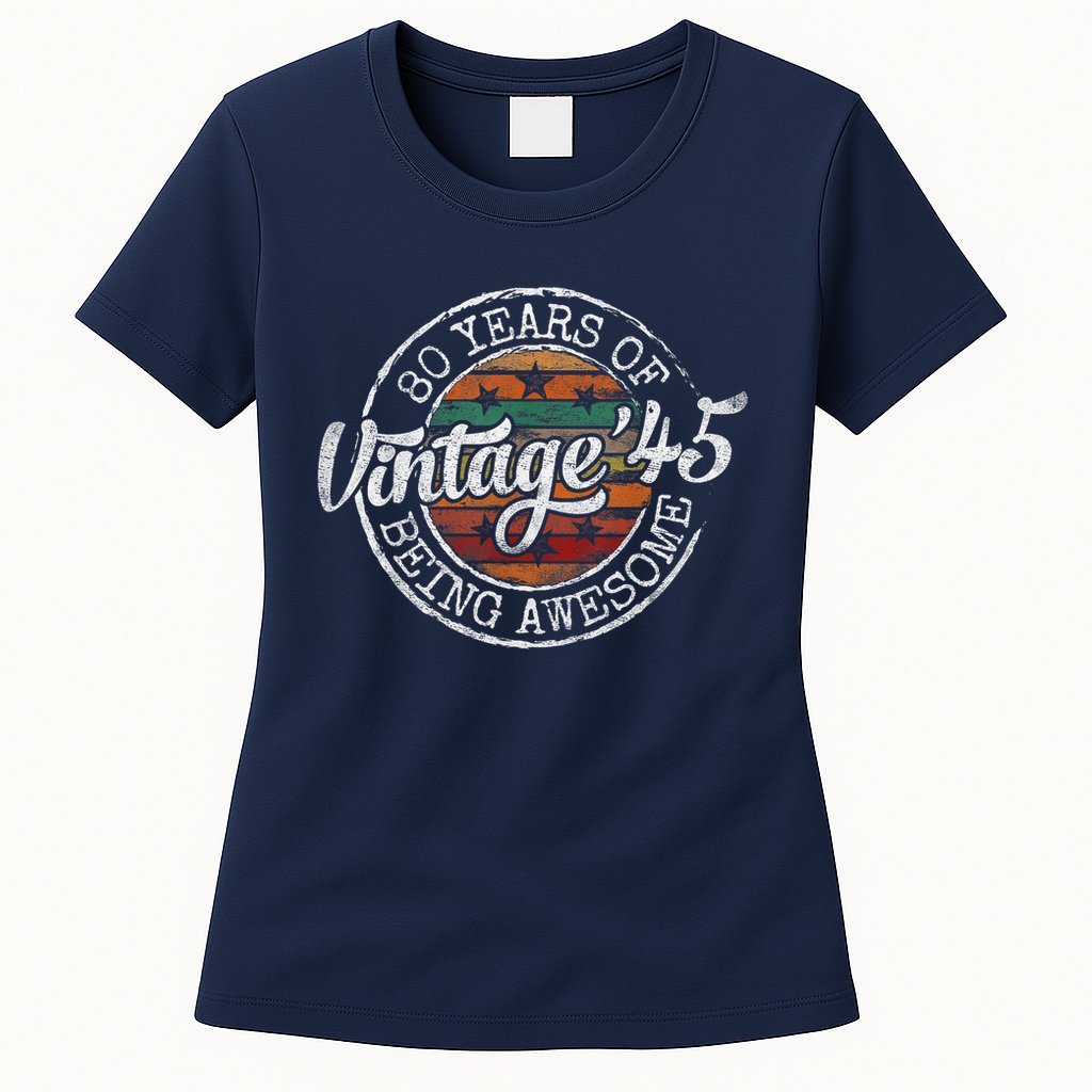 Vintage 1945 80th Birthday 80 Year Old Womens T-Shirt