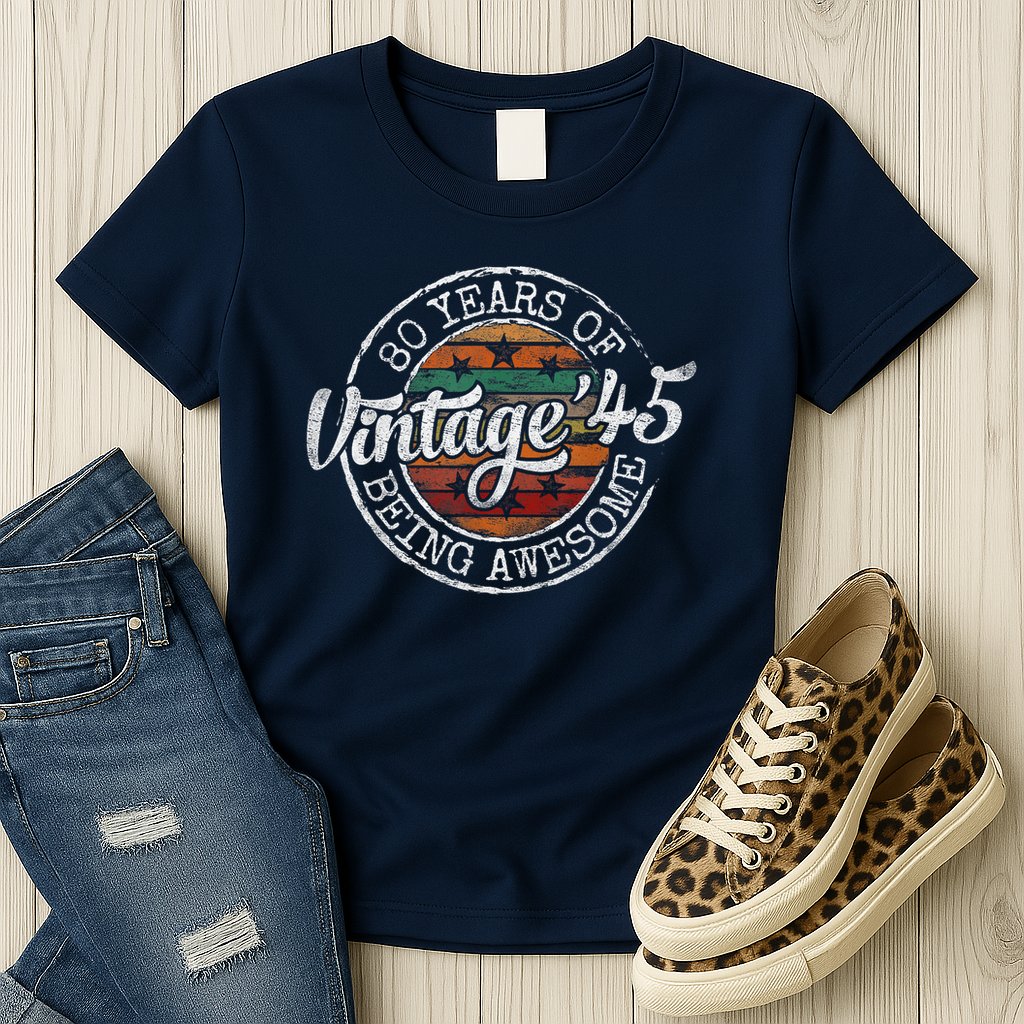 Vintage 1945 80th Birthday 80 Year Old Womens T-Shirt
