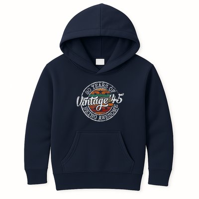 Vintage 1945 80th Birthday 80 Year Old Kids Hoodie