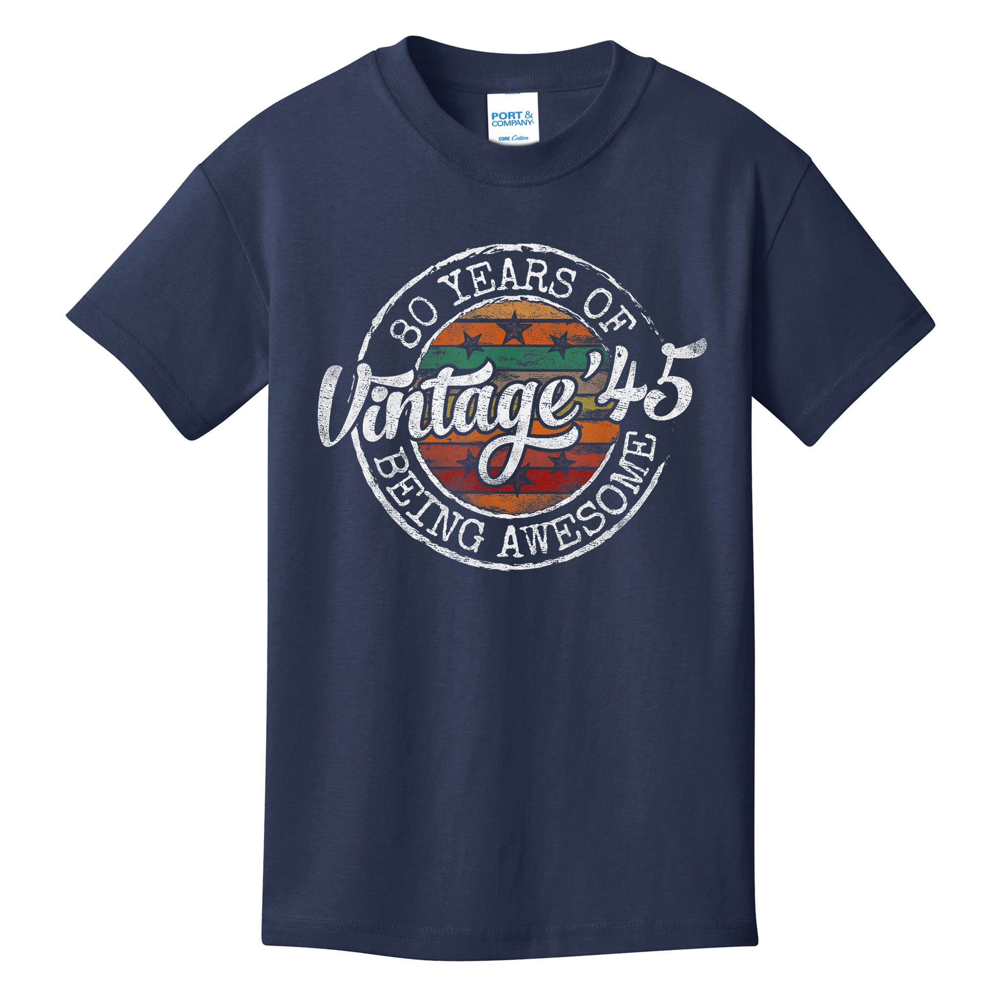 Vintage 1945 80th Birthday 80 Year Old Kids T-Shirt