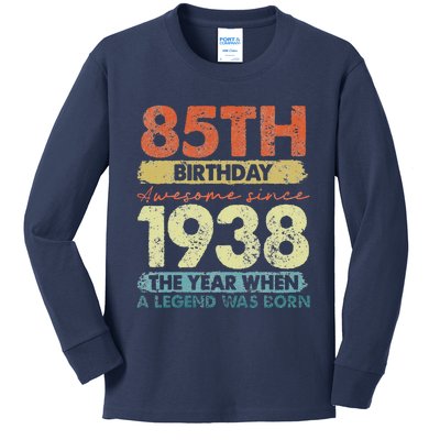 Vintage 1938 85 Year Old Gifts Limited Edition 85th Birthday Kids Long Sleeve Shirt