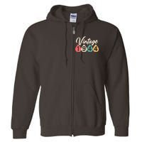 Vintage 1944 80th Birthday Retro Teardrop Design Full Zip Hoodie