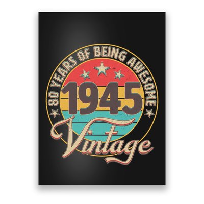 Vintage 1945 80 Years Of Being Awesome Poster